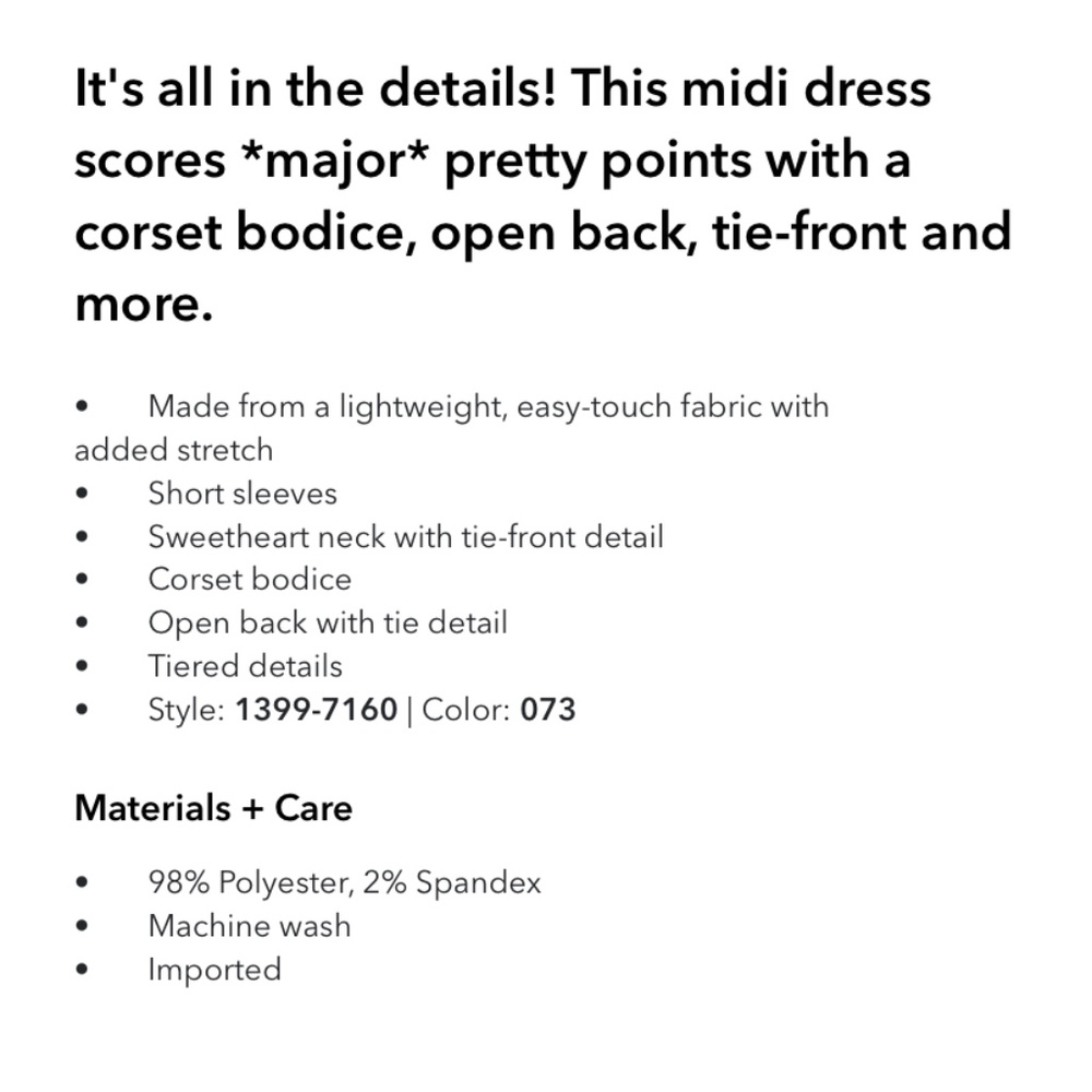 American Eagle Floral Open Back Corset Midi Dress - Picture 6 of 7